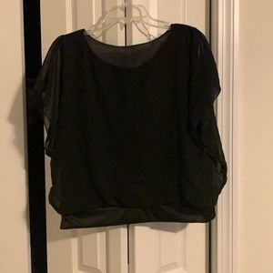 Flutter sleeve bottom banded blouse